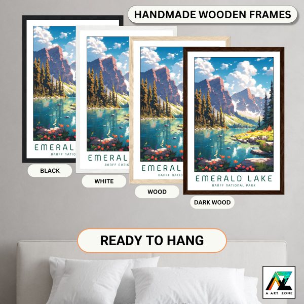 Nature's Symphony: Framed Wall Art of Emerald Lake Banff National Park in Canada
