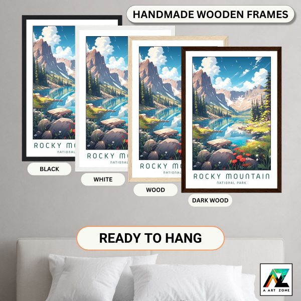 Canvas of Mountain Majesty: Framed Masterpiece Showcasing Rocky Mountain National Park