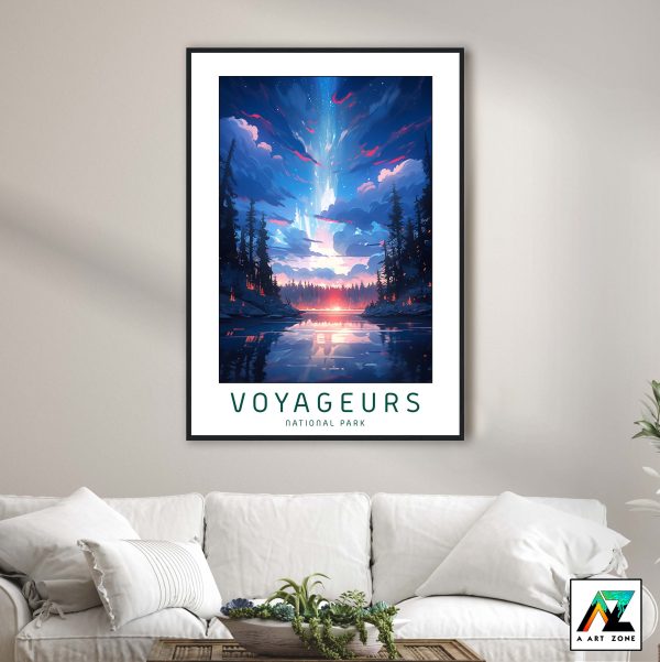 Canvas of Lakeside Majesty: Framed Masterpiece Showcasing Voyageurs National Park