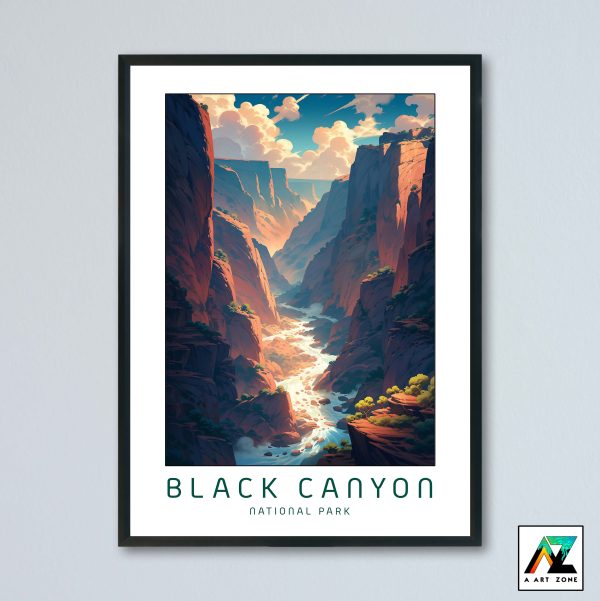 Nature's Tranquility: Framed Wall Art of Black Canyon National Park in Colorado