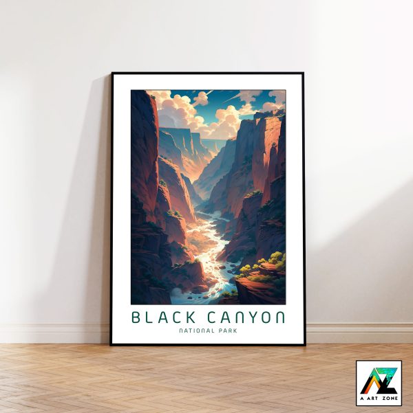 Canvas of Canyon Beauty: Framed Masterpiece Showcasing Black Canyon National Park