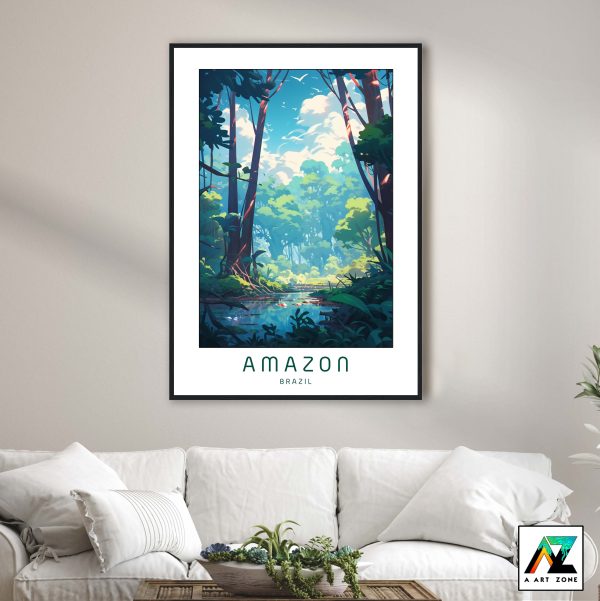 South American Opulence: Amazon Forest Manaus Tropical Rainforest Wall Decor