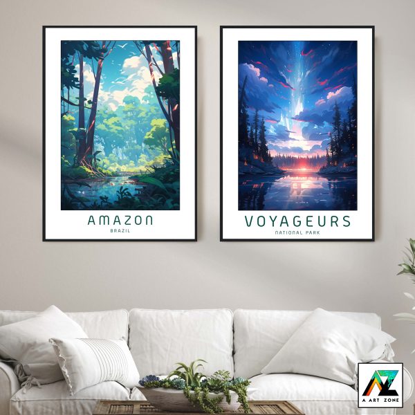 Nature's Luxe: Amazon Forest Manaus Tropical Rainforest Framed Wall Art