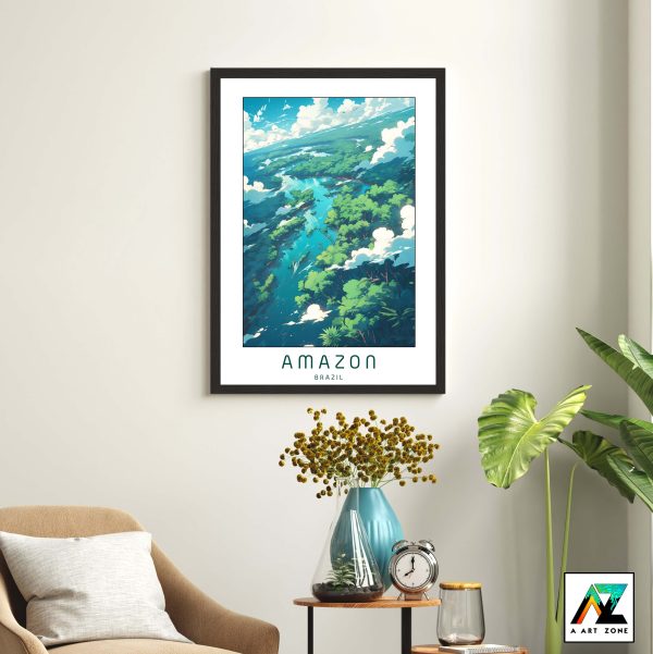 South American Serenity: Amazon Forest Greenery Manaus Wall Decor