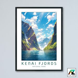 Enchanting Peaks: Framed National Park Scenery Wall Art from Kenai Peninsula Borough, Alaska