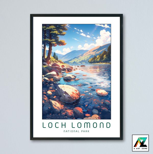 Picturesque Vistas: National Park Lake Scenery Framed Wall Art