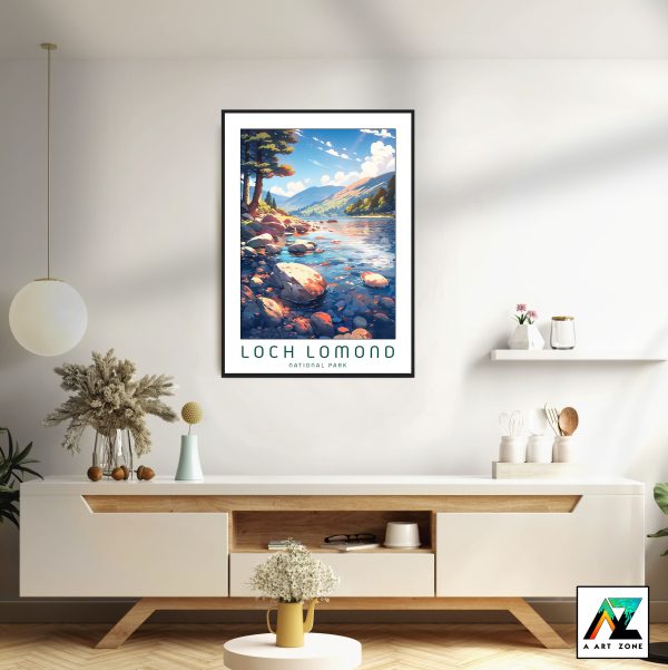 Enchanting Waters: Framed National Park Lake Scenery Wall Art from Balloch, Scotland