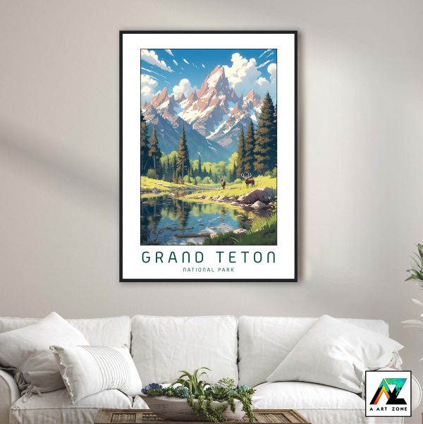 Majestic Peaks: Grand Teton National Park Framed Wall Art