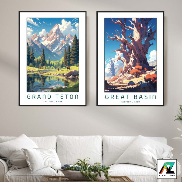 American Wilderness Elegance: Framed Wall Art of Grand Teton National Park