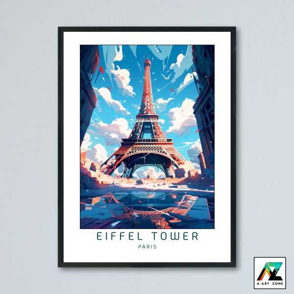 Eiffel Tower Wall Art Paris France Europe - Wide Angle Eiffel Tower Scenery Artwork