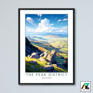 The Peak District Wall Art Northern Derbyshire England UK - Limestone Valley Scenery Artwork