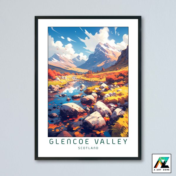 Glencoe Valley Wall Art Highland Scotland UK - valley Scenery Artwork