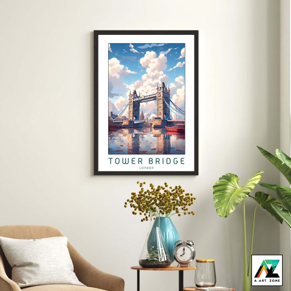 London's Timeless Beauty: Tower Bridge Framed Wall Art in City View