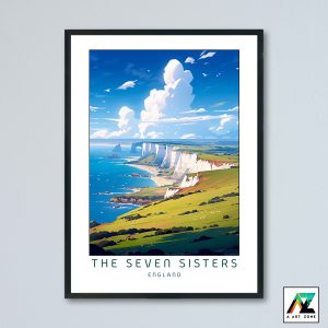 The Seven Sisters Wall Art East Sussex England UK - cliff Scenery Artwork