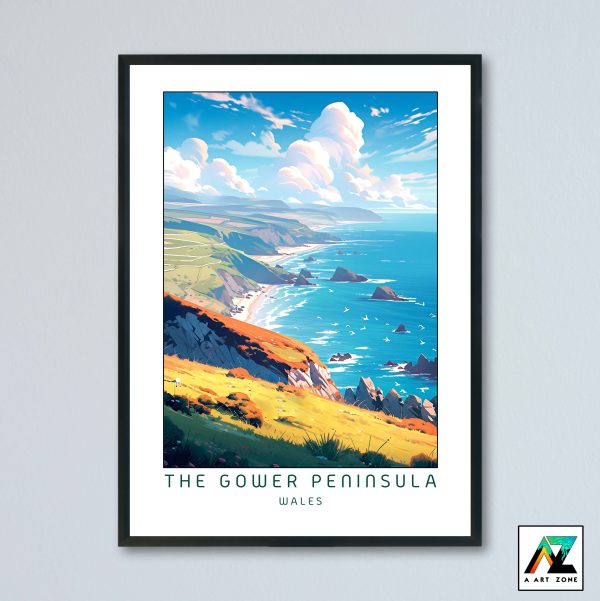 The Gower Peninsula Wall Art Glamorgan Wales UK - Coast Scenery Artwork