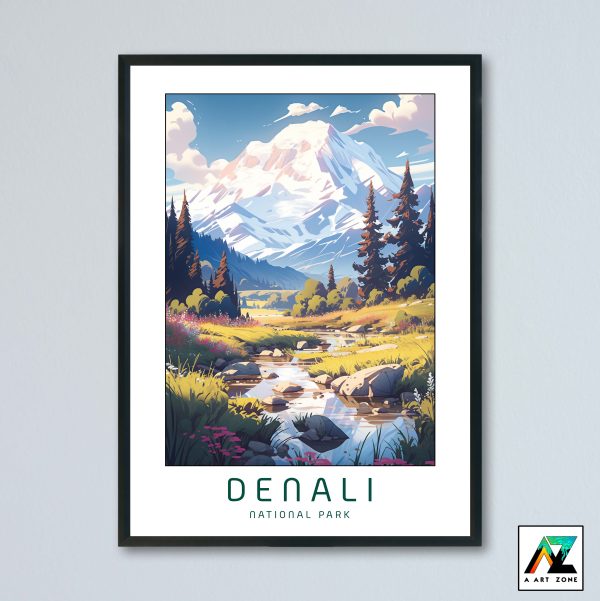 Alaskan Wilderness Retreat: Denali National Park Framed Wall Art