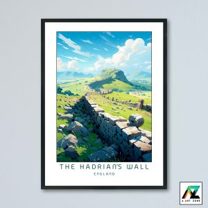 The Hadrian's Wall Wall Art Northern England UK - Historical Landmark Scenery Artwork