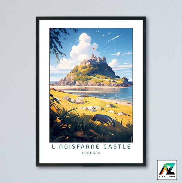 Lindisfarne Castle Wall Art Holy Island England UK - Castle Scenery Artwork