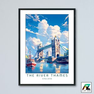 The River Thames Wall Art London England UK - River Scenery Artwork