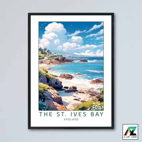 The S.T Ives Bay Wall Art North West Cornwall England UK - Coast Scenery Artwork
