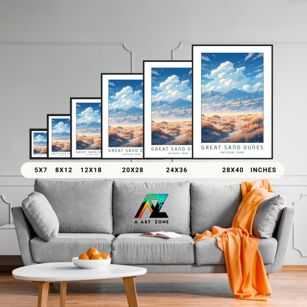 Nature's Sandy Symphony: Framed Great Sand Dunes Wall Art in Alamosa, Colorado