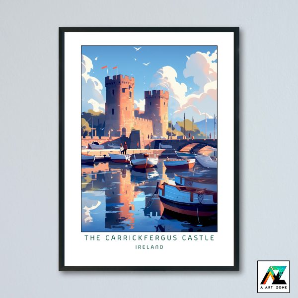 The Carrickfergus Castle Wall Art Carrickfergus Ireland UK - Castle Scenery Artwork