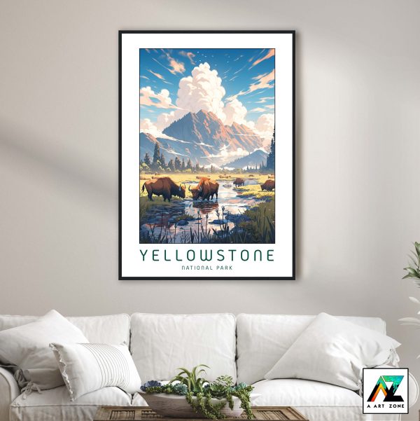 Nature's Symphony: Framed Yellowstone Wall Art in Park County, Wyoming