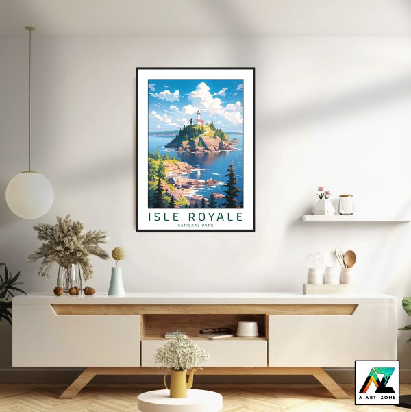 Keweenaw County's Timeless Beauty: Isle Royale Framed Wall Art in National Park