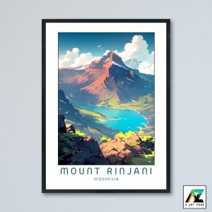 Mount Rinjani Wall Art West Nusa Tenggara Indonesia - Mountain Scenery Artwork