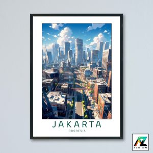 Jakarta Wall Art island of Java Indonesia - City View Scenery Artwork