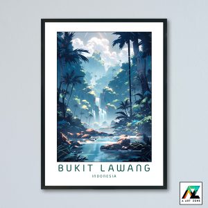 Bukit Lawang Wall Art North Sumatra Indonesia - Tropical Forest Scenery Artwork