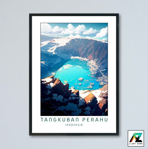 Tangkuban Perahu Wall Art West Java Indonesia - Stratovolcano Misty Morning Scenery Artwork