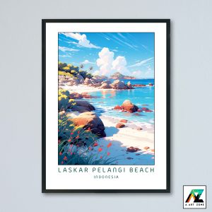 Laskar Pelangi Beach Wall Art Pulau Belitung Indonesia - Beach Scenery Artwork
