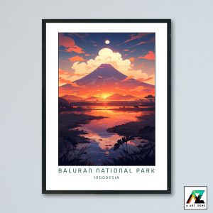 Baluran National Park Wall Art East Java Indonesia - Sunset Scenery Artwork