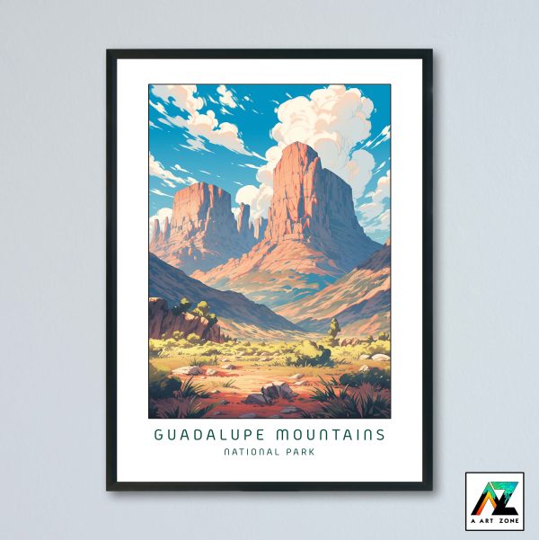 Nature's Summit Symphony: Framed Guadalupe Wall Art in Dell City, Texas