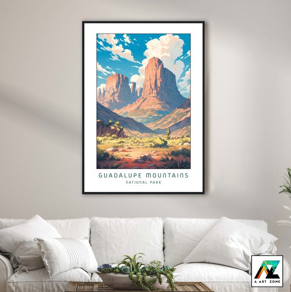 American Mountain Charm: Framed Wall Art of Guadalupe Mountains National Park