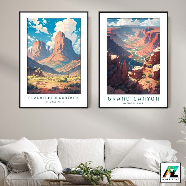 United States Summit Splendor: Framed Wall Art of Guadalupe Mountains National Park