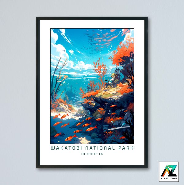 Wakatobi National Park Wall Art Wakatobi Regency Southeast Sulawesi Indonesia - Coral Reef Scenery Artwork