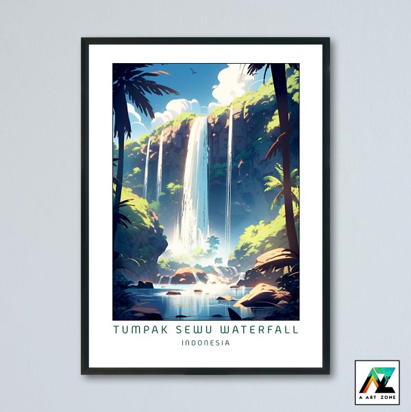 Tumpak Sewu Waterfall Wall Art Lumajang Regency East Java Indonesia - Waterfall Scenery Artwork