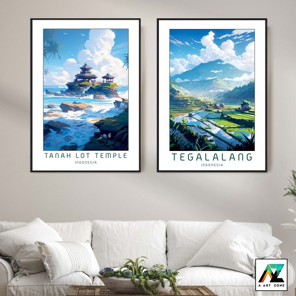 Tanah Lot Temple Tranquility: Framed Wall Art Elegance