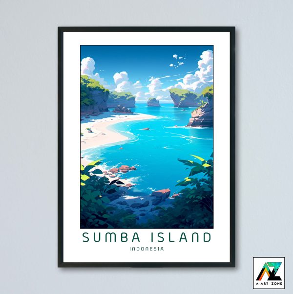 Tropical Escape: Sumba Island Aerial Panorama Artwork