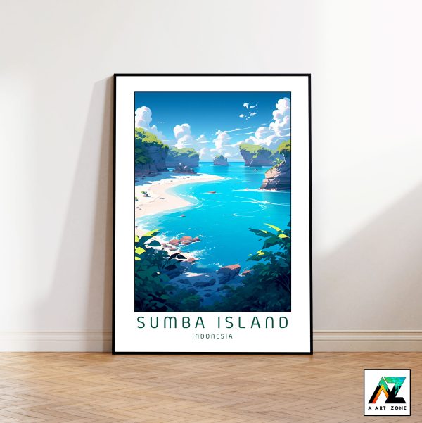 Captivating Beauty: Sumba Island Aerial Framed Wall Art