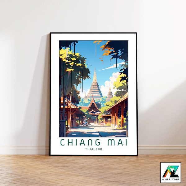 Cultural Richness: Chiang Mai Province Temple Scenery Artwork