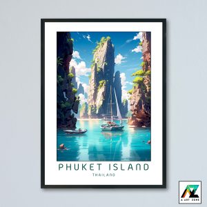 Coastal Elegance: Phuket's Andaman Sea Island Wall Art