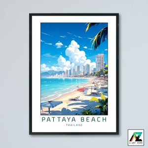 Coastal Chic: Pattaya Beach Framed Wall Art Capturing Seaside Elegance