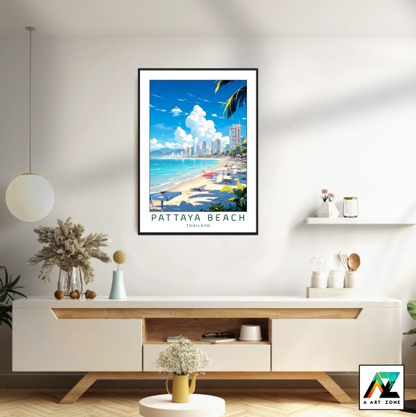 Sun-Kissed Seclusion: Pattaya Beach Scenery Framed Wall Art for Your Oasis
