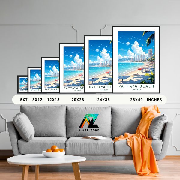 Seascape Sanctuary: Pattaya Beach Scenery Framed Wall Art for Home Tranquility
