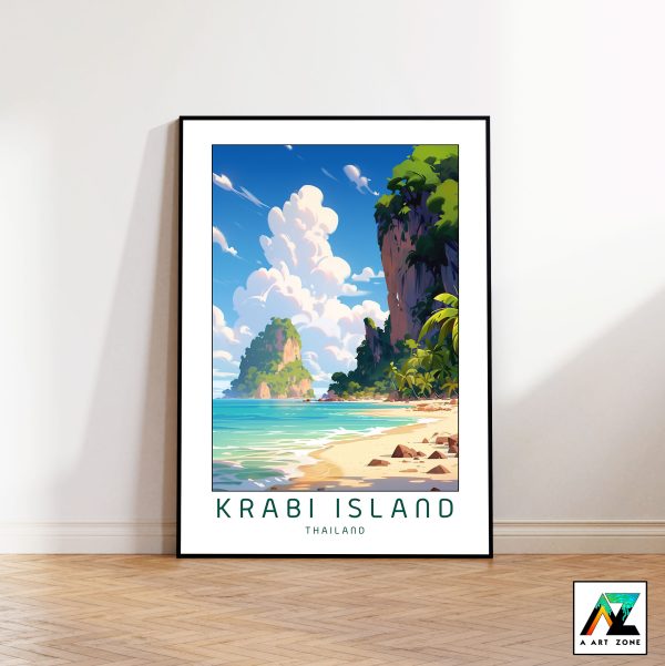 Beachfront Elegance: Krabi Island Tropical Beach Framed Wall Art for Your Coastal Retreat