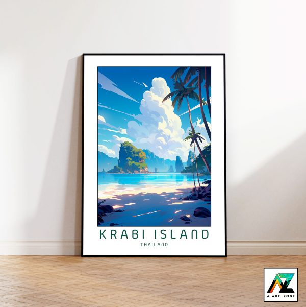 Sunny Serenity: Krabi Island Framed Wall Art Bringing Southern Thailand's Sunshine Home