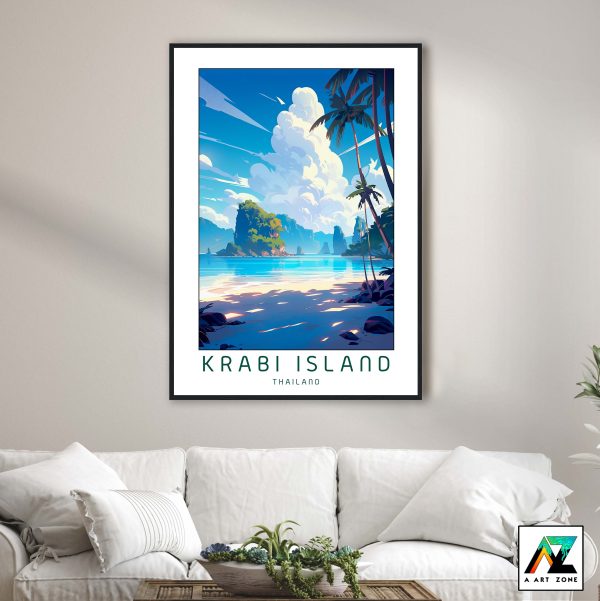 Sunlit Tranquility: Framed Wall Art Capturing Krabi Island's Sunny Day Magic